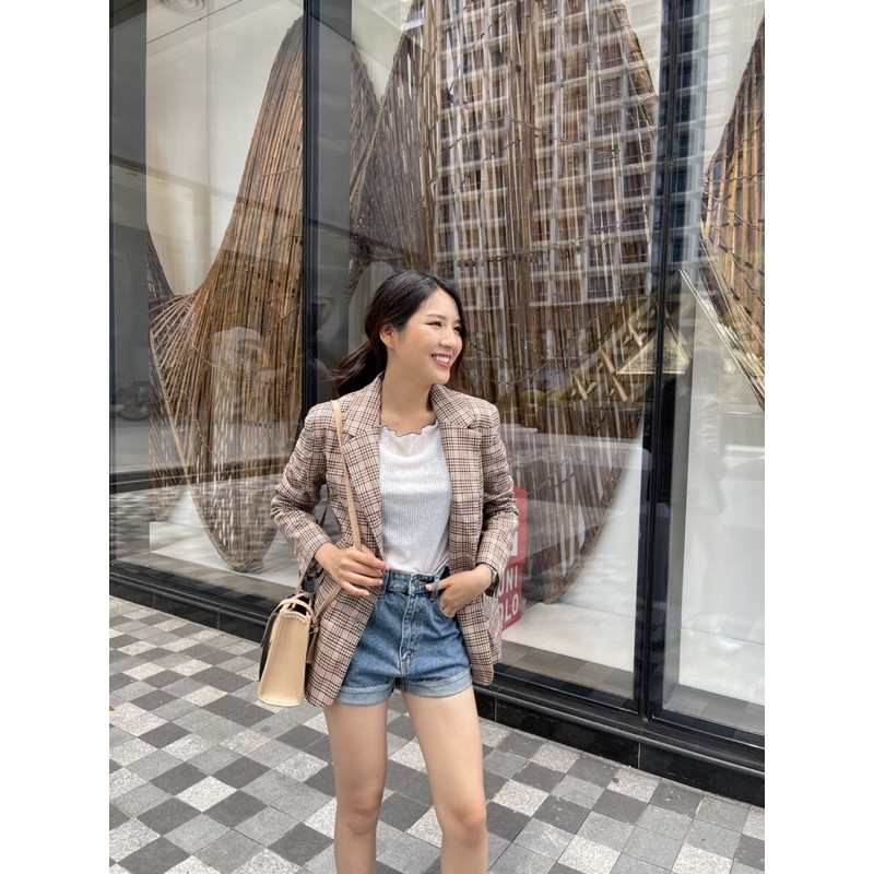 Áo blazer kaki BLAZER CARO PINK | BigBuy360 - bigbuy360.vn