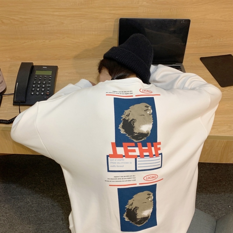 ZHELIHANGFEI Áo Thun Tay Dài Form Rộng Kiểu Dáng Thể Thao Theo Phong Cách Preppy Mỹ