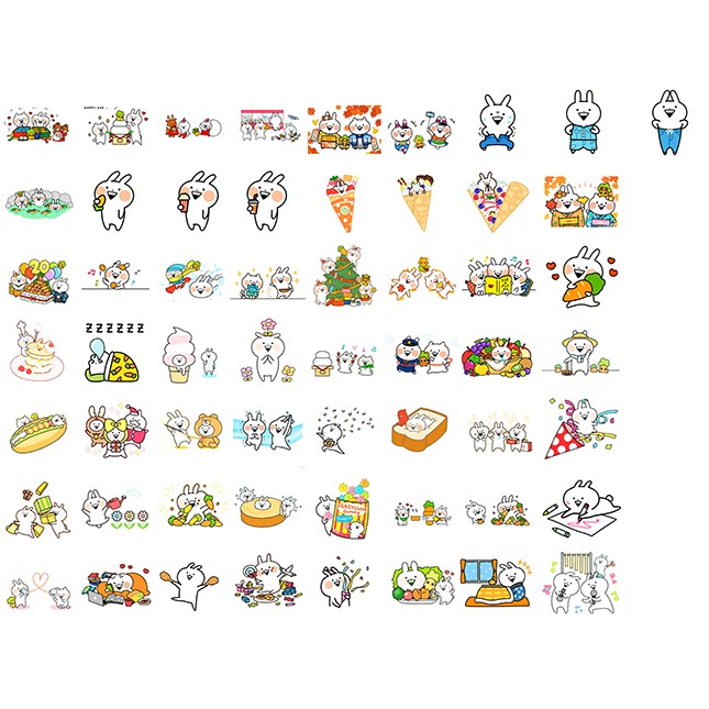 Set sticker usagyuuun S50I16 Set Sticker PVC chủ đề  trang trí xe mũ bảo hiểm laptop điện thoại Vali tủ nhựa