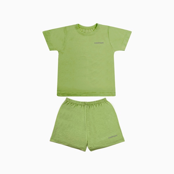 Bộ cộc tay cổ tròn Coolmom chất liệu sợi tre cao cấp / CM-0020