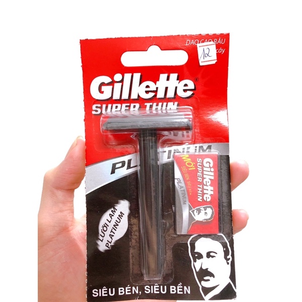 Dao cạo râu Gillette Siêu sắc bắn , siêu bền bỉ ( Tặng kèm theo 10 lưỡi dao lam Dorco )