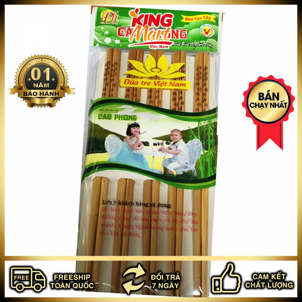 Đũa tre cao cấp Cao Phong - Hàng Việt Nam(Kingmart68)