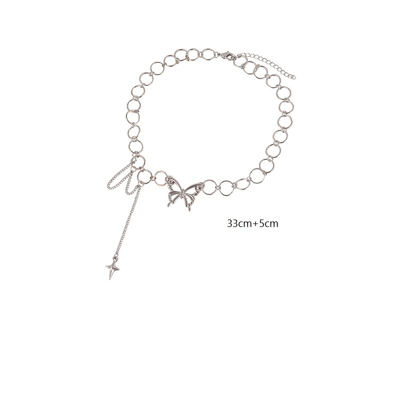 Vòng Cổ Choker Kim Loại Hình Bướm Phong Cách Hip Hop Cá Tính Thời Trang