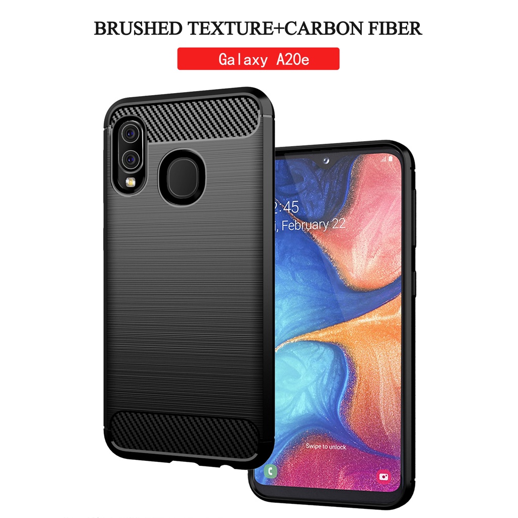 Ốp Điện Thoại tpu Silicone Mềm Chống Sốc Họa Tiết Sợi Carbon Cho Samsung Galaxy A20E Jean2