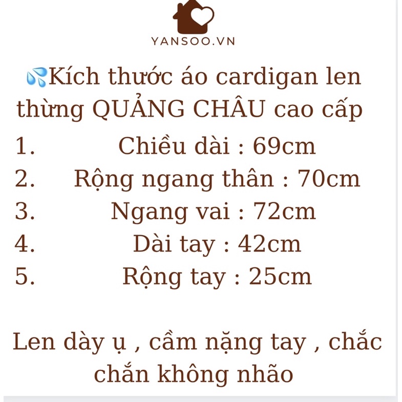 Áo len cadigan nữ from rộng dáng chùm mông , cadigan len thừng Hàng Quảng Châu Cao Cấp by YANSOO