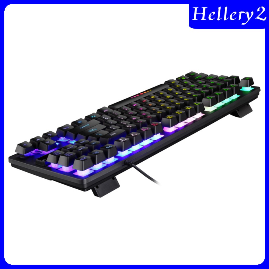 Wired 87 Keys Mechanical Gaming Keyboard RGB Rainbow Backlit for PC Gamers