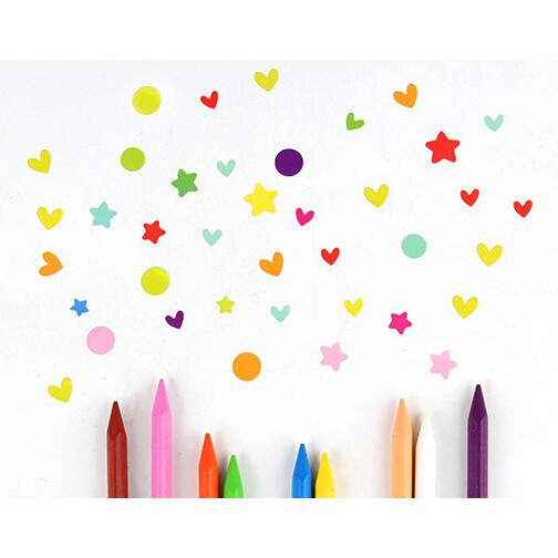 Sticker hình tim, sao trang trí đồ handmade