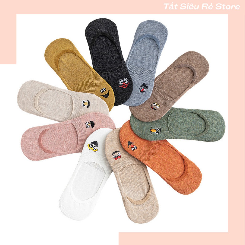 Tất Lười Nữ - Vớ Nửa Bàn Nữ Thêu Họa Tiết Dễ Thương