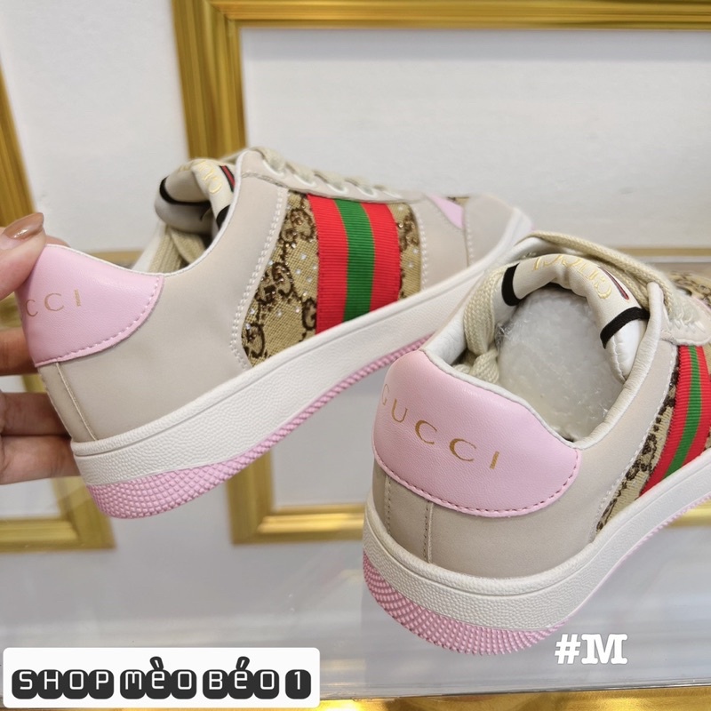 Giày thể thao gc hoạ tiết nhũ viền fullbox