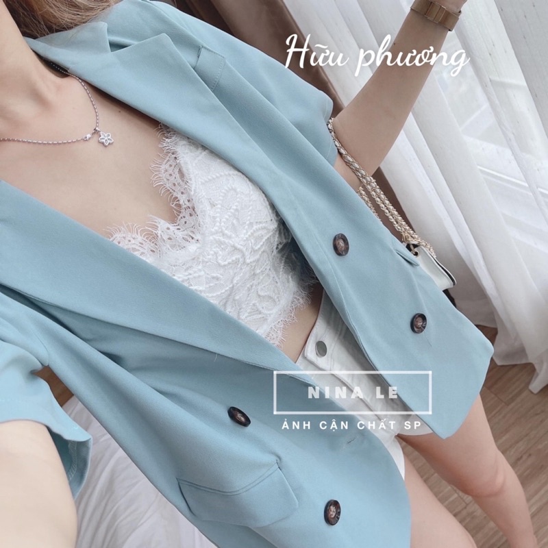 Áo vest blazer cúc loang