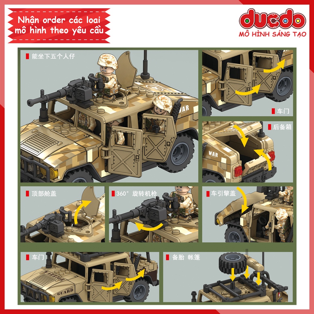 TBS J773 Lắp ghép siêu xe sa mạc Desert Hummer - Đồ chơi Xếp hình Mô hình