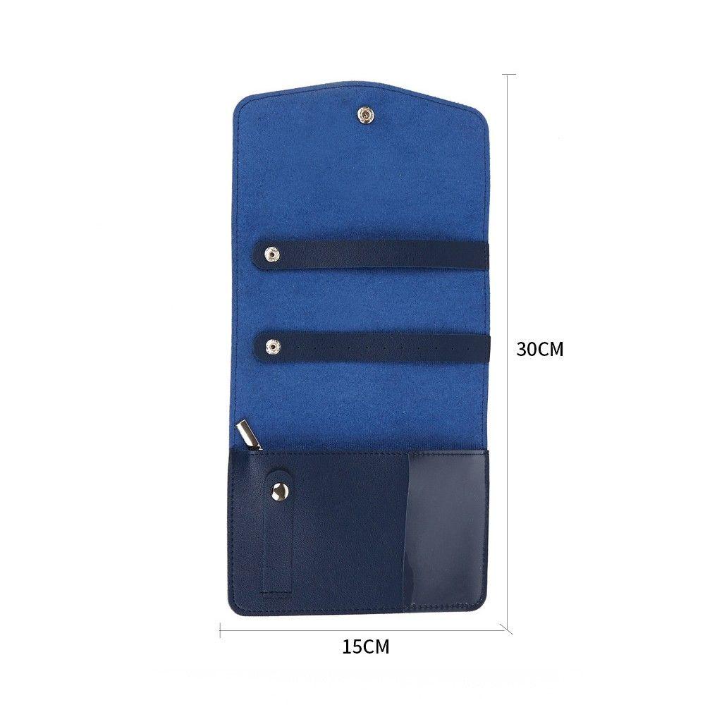 ANEMONE Hộp Đựng Trang Sức Bằng Da PU Màu Xanh Dương Tiện Dụng