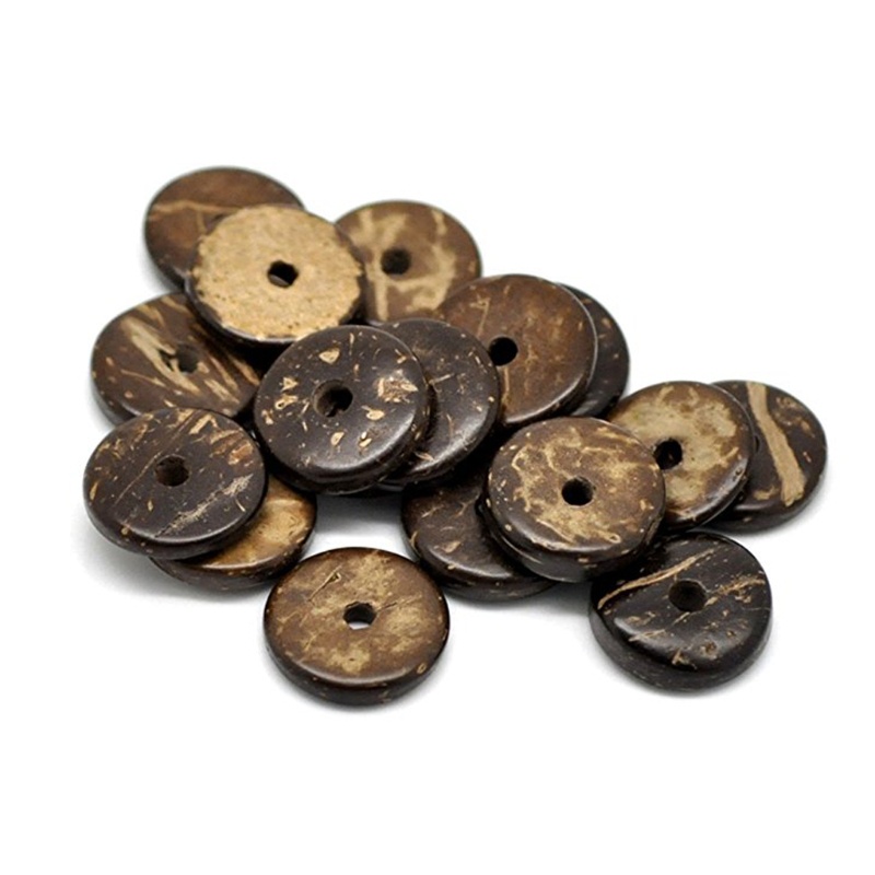 Set 110 Hạt Xâu Chuỗi 3mm Màu Nâu Bằng Vỏ Dừa Dùng Làm Đồ Trang Sức DIY