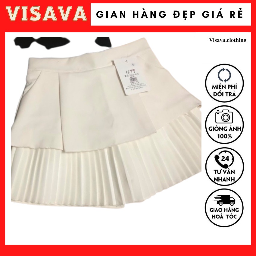 [HOT] Chân váy Chân váy xếp ly ngắn xòe sang chảnh kèm túi xinh xắn 3 size S,M,L - CVXL2T