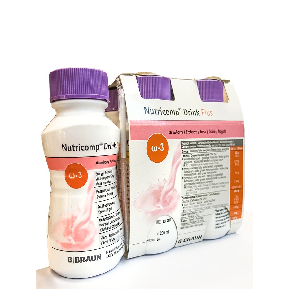 Sữa dinh dưỡng Nutricomp® Drink Plus Strawberry (Thùng 24 chai)