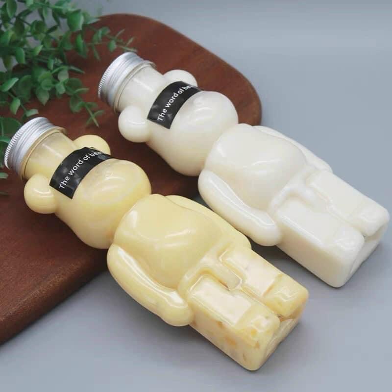 Chai nhựa gấu 500ml kèm nắp - chai nhựa bearbrick