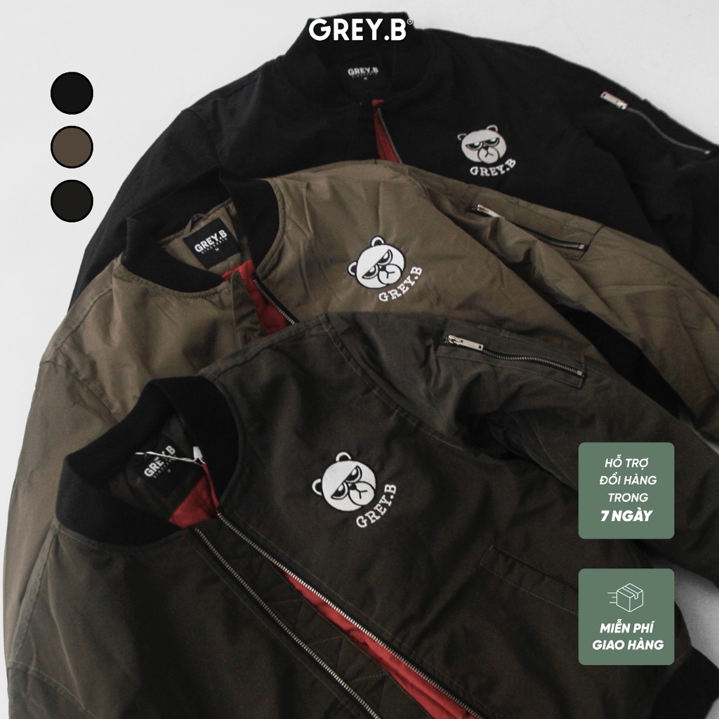 Áo Khoác Gió Bomber GREYB Thêu Logo Nhiều Màu