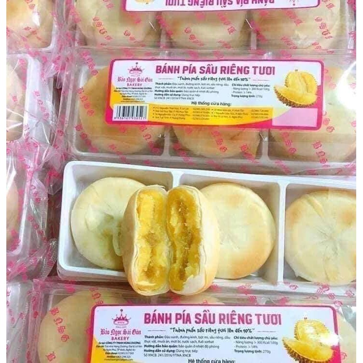 Combo 10h Bánh Pía Sầu Rêng Bảo Ngọc Giá Sỉ ( hộp 6 cái nhỏ 270gr)