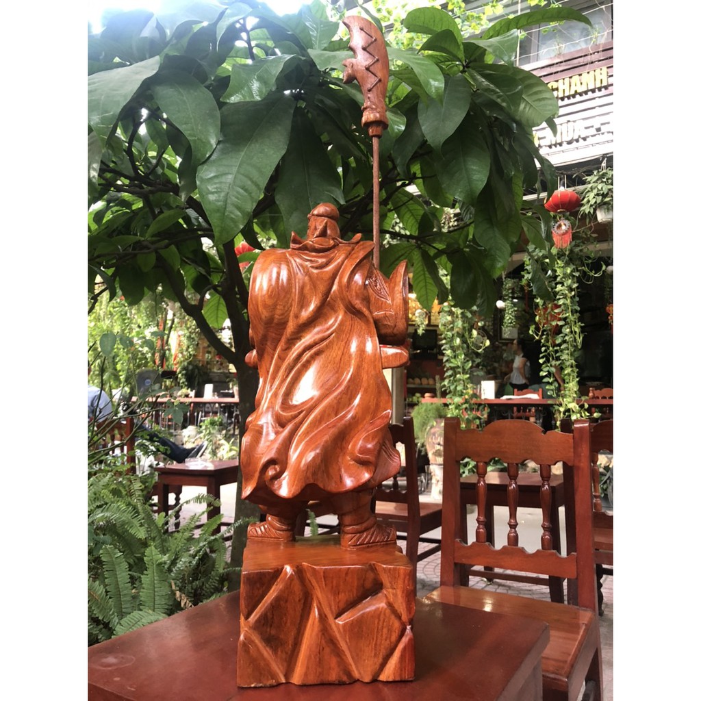 Tượng Quan Công Gỗ Hương Cao 50 Cm