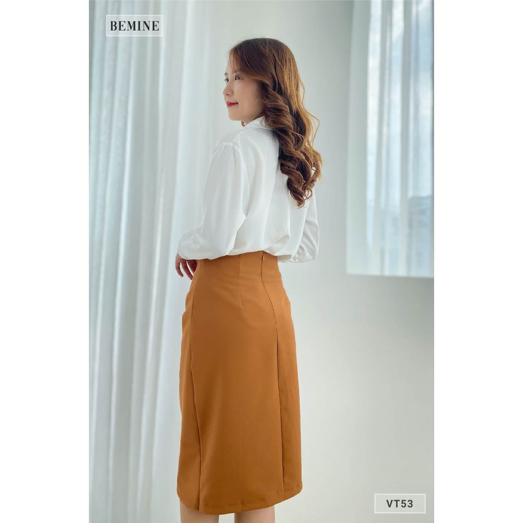 Chân váy xếp ly đắp tà BEMINE VT53NAU | BigBuy360 - bigbuy360.vn