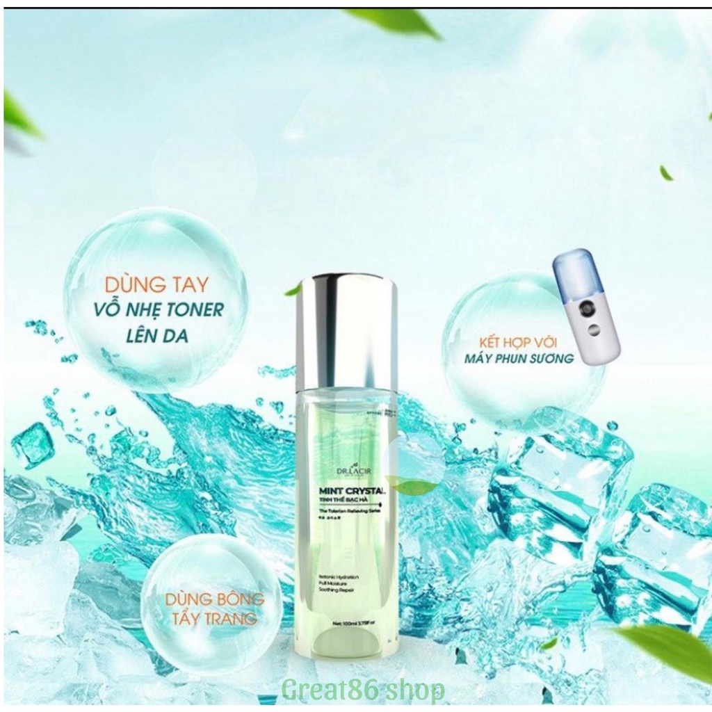 Toner great86 toner tinh thể bạc hà Dr lacir toner cấp ẩm cho da mặt nước cân bằng da thu nhỏ lỗ chân lông trắng da