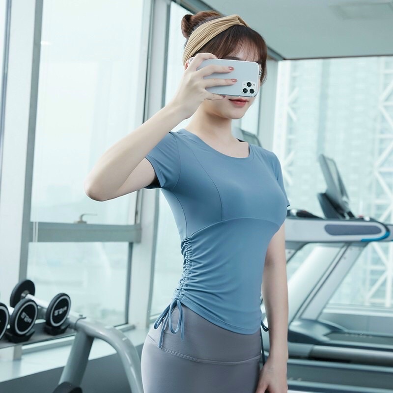 Áo Tập Gym Yoga Rút Eo Ôm Sát Body Gợi Cảm Mẫu Bán Chạy Nhất Quảng Châu - Đồ Tập SurySport