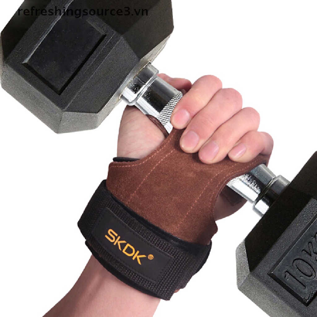1 Đôi Găng Tay Da Bò Chống Trượt Hỗ Trợ Luyện Tập Gym / Thể Hình