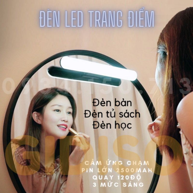Đèn LED Trang Điểm Cảm Ứng CHẠM 3 chế độ GIDISO dùng cho bàn làm việc, bàn học, tủ sách, đèn ngủ, chống mỏi mắt | BigBuy360 - bigbuy360.vn