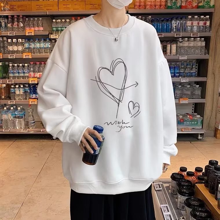 Áo Nỉ Cổ Tròn Oversize In Chữ Phong Cách Nhật Bản Thời Trang Thường Ngày Cho Nam [M-5XL]