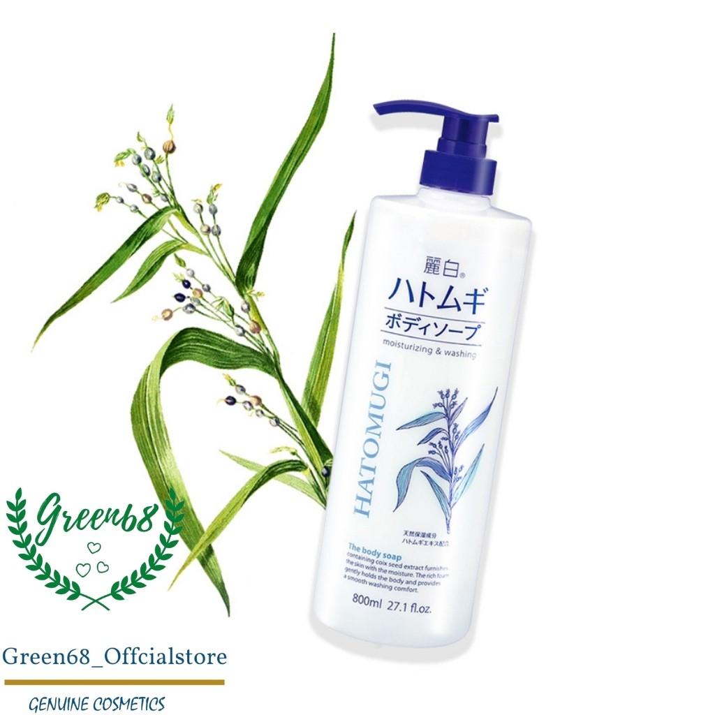 Sữa Tắm Dưỡng Ẩm Trắng Da Chống Nắng  HATOMUGI 800ML | BigBuy360 - bigbuy360.vn