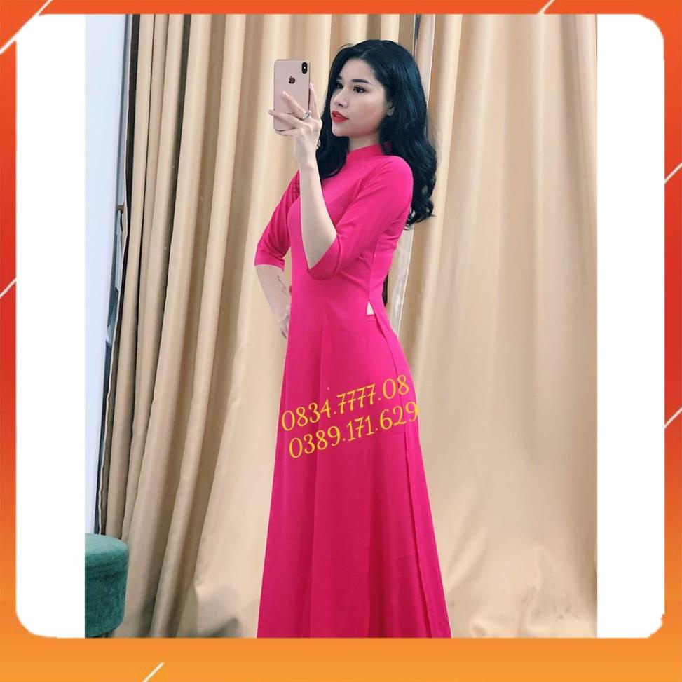 [SALE SẬP SÀN] Áo Dài Trơn Màu Hồng Sen Siêu Hot, Mầu Mới_áo dài may sẵn chất đẹp