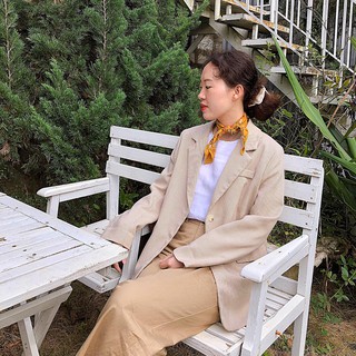 Rq171219 - áo blazer freesize kẻ ô nhỏ