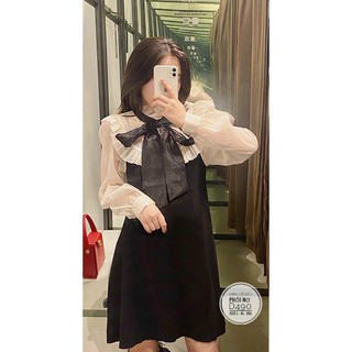 [Ảnh thật] BIGSIZE ĐẦM TIỂU THƯ CỔ BÈO PHỐI NƠ D490