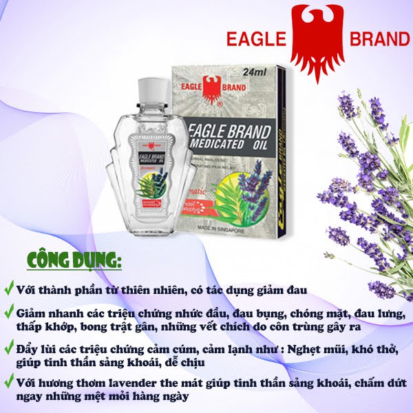 Dầu gió trắng Eagle Brand Medicated Oil Chính Hãng 24ml