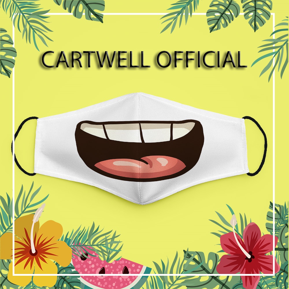 Khẩu trang dễ thương đáng yêu vui nhộn trẻ em hoạt hình cute Hình Vẽ DRAWN CARTWELL bảo vệ toàn diện dày 2 lớp có thể gi
