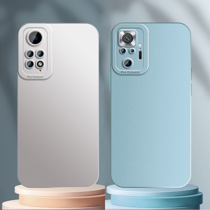 Ốp Điện Thoại Vuông Mềm Mạ Điện Màu Kim Loại Bảo Vệ Camera Cho Xiaomi Redmi Note 11S 11 10S 10 9S 7 8 9 Pro Max