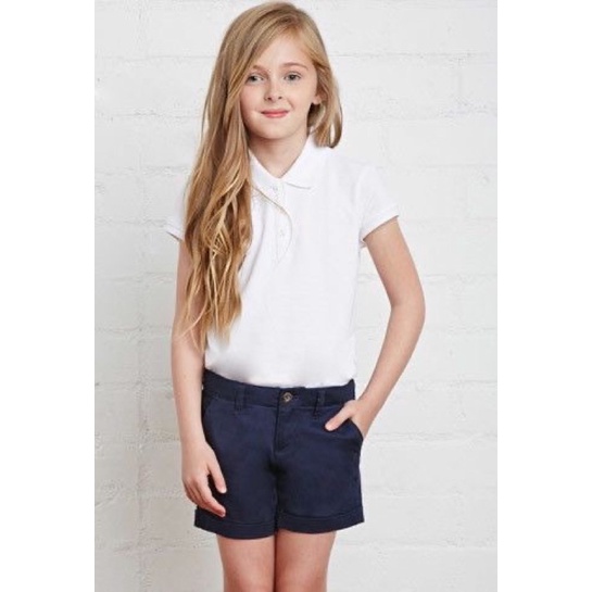 Áo Hè Polo Bé Gái Basic Cotton Dày