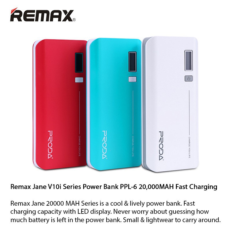 Pin Sạc Dự Phòng Remax 20000mAh PPL-6 V10i Series- Bảo Hành Toàn Quốc