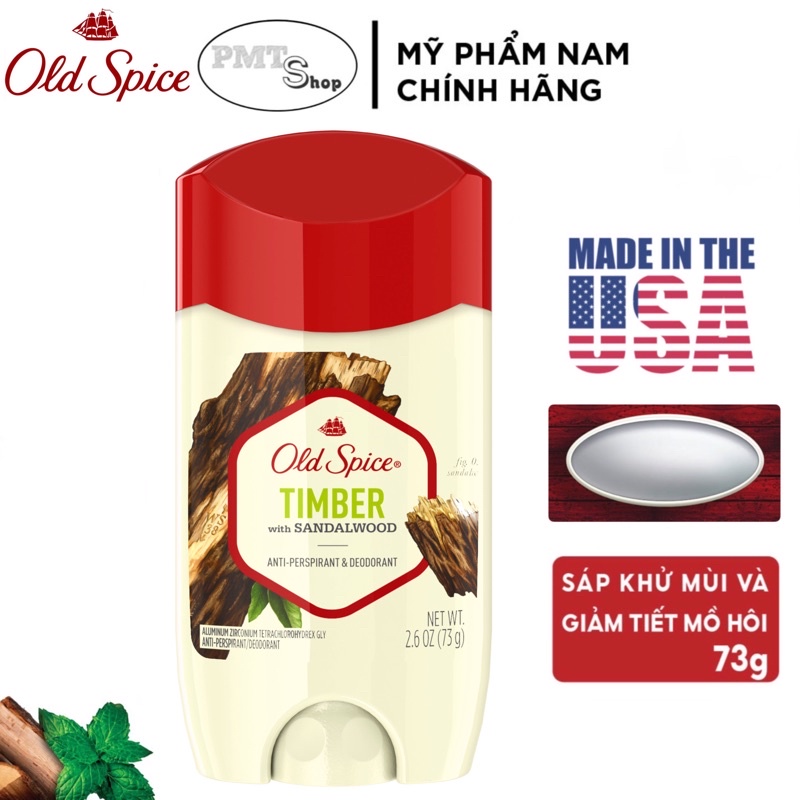 Lăn sáp khử mùi nam Old Spice Nature Collection 73g (sáp trắng) Fiji , Timber , Deep Sea , Alpine , Wilderness , Volcano