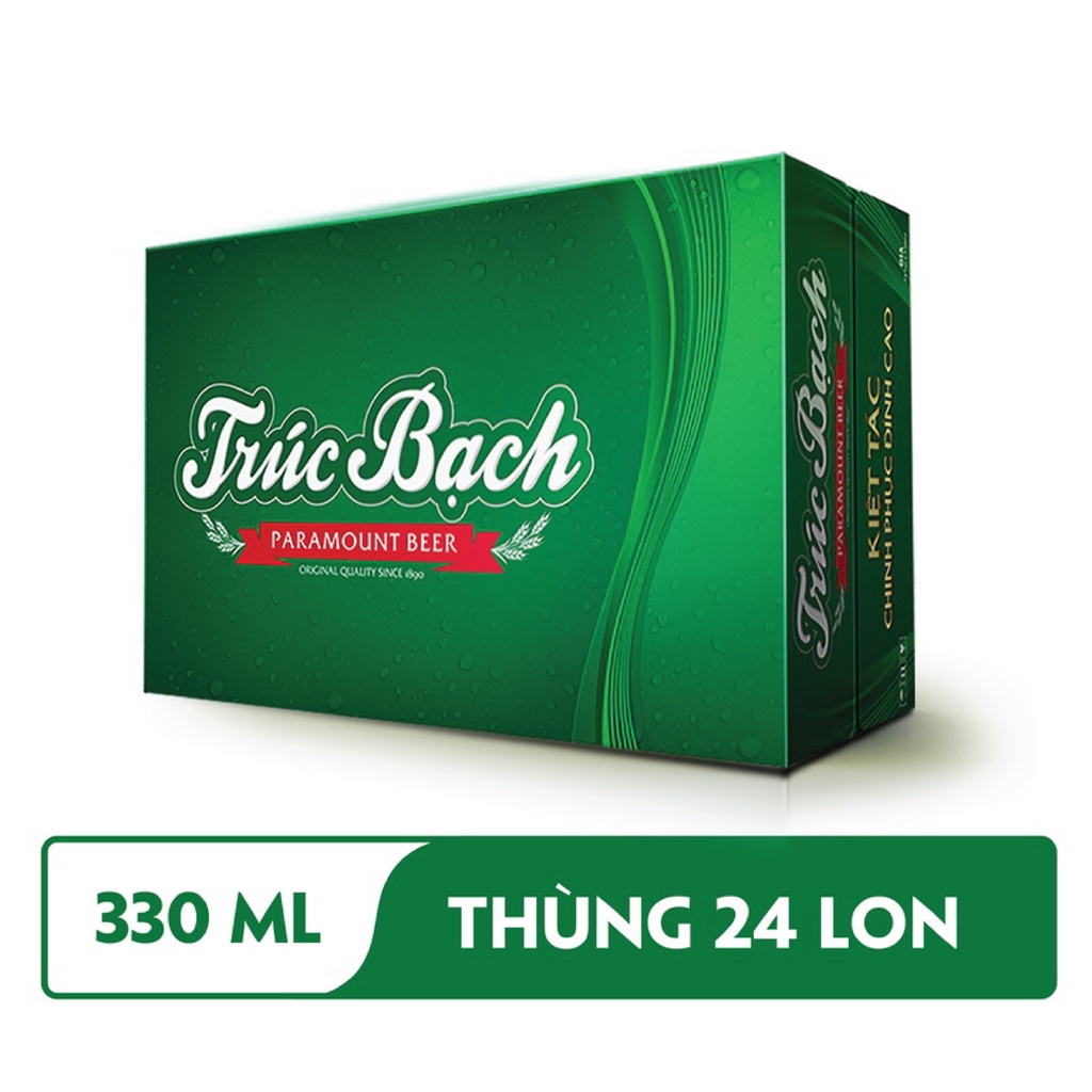Thùng 24 Lon Bia Trúc Bạch 330ml/lon
