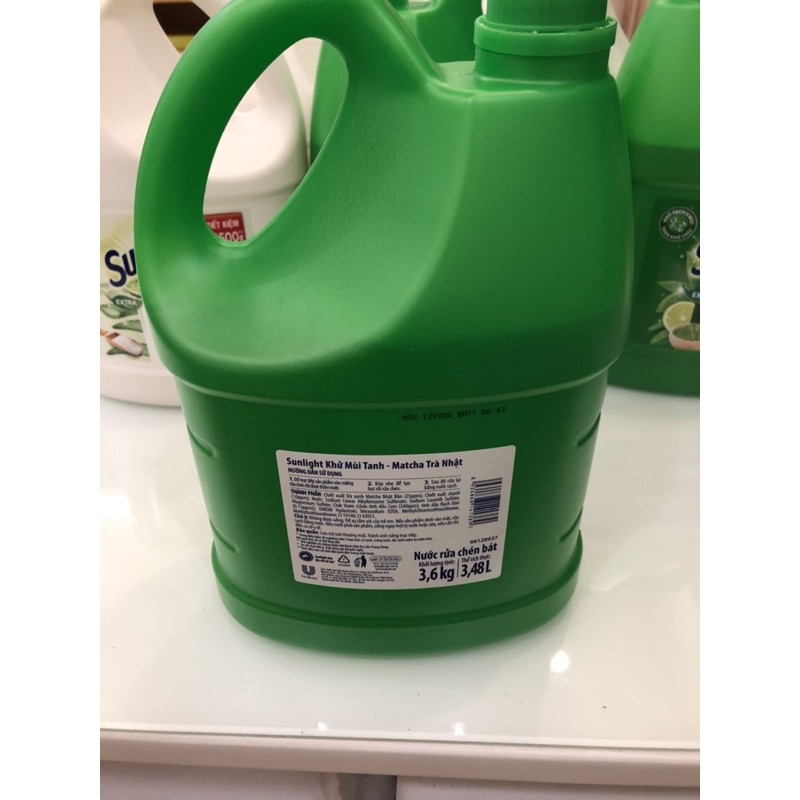 Nước rửa chén sunlight 3.6 kg hương matcha