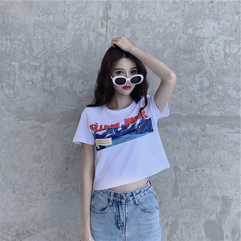 NRVP 2021 new short T-shirt women's summer Korean style ins trendy student slim ...