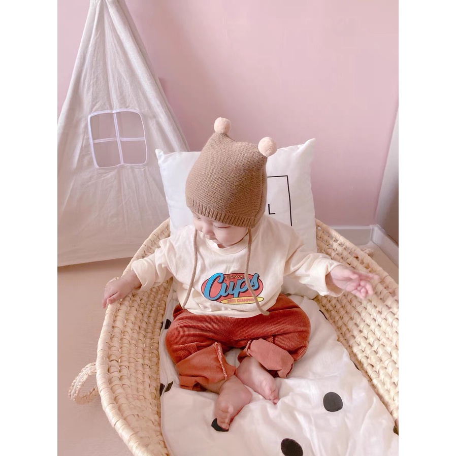 Mũ len bé trai bé gái - Mũ len nhiều màu đáng yêu cho bé từ 0-3 tuổi có Tai gấu siêu xinh chất mềm mịn mẫu mới ML03