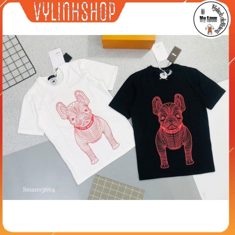 Áo thun nam VYLINHSHOP Áo phông chó BULL DOG cotton hút mồ hôi unisex 2 màu đen trắng size L-XXL