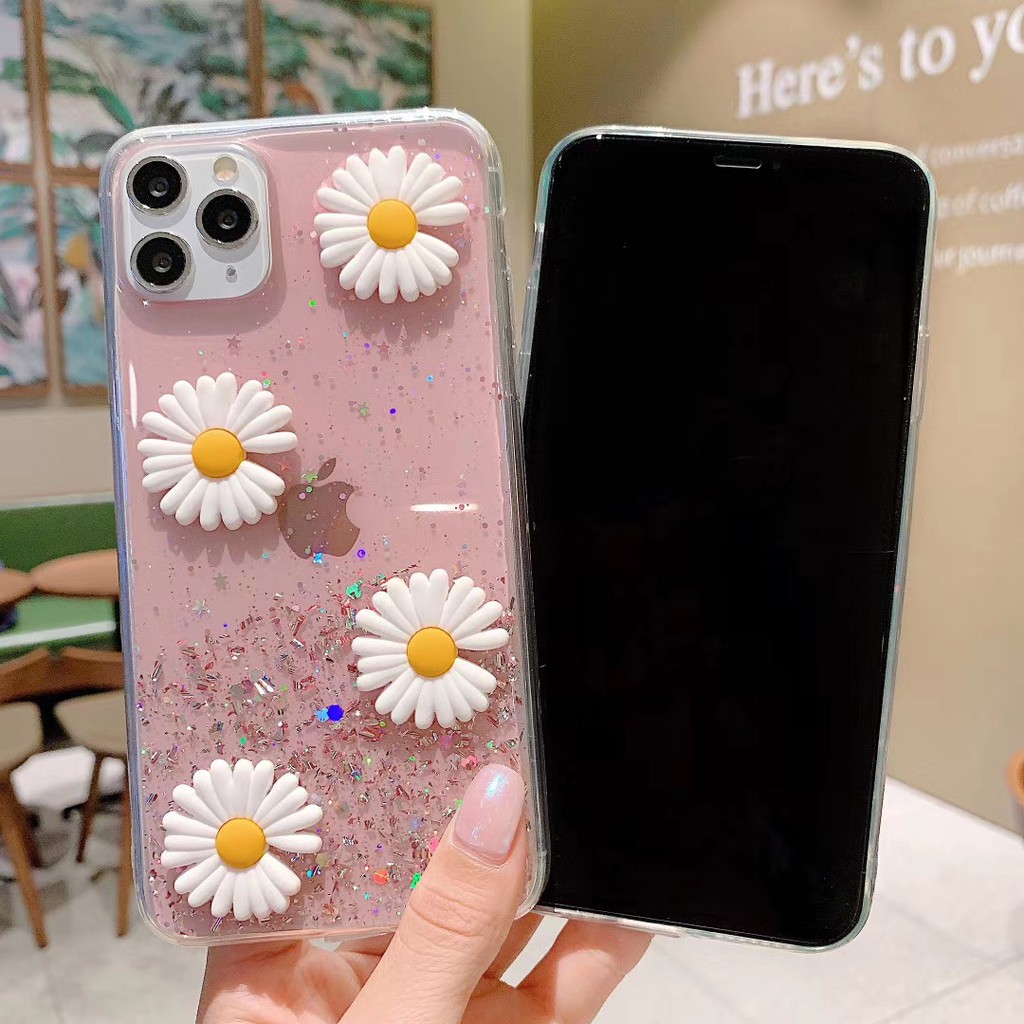 Ốp điện thoại TPU mềm gắn hình hoa cúc Bigbang G-Dragon cho Samsung Galaxy S20 Ultra S10 S9 S8 Plus Note 9 10 Pro