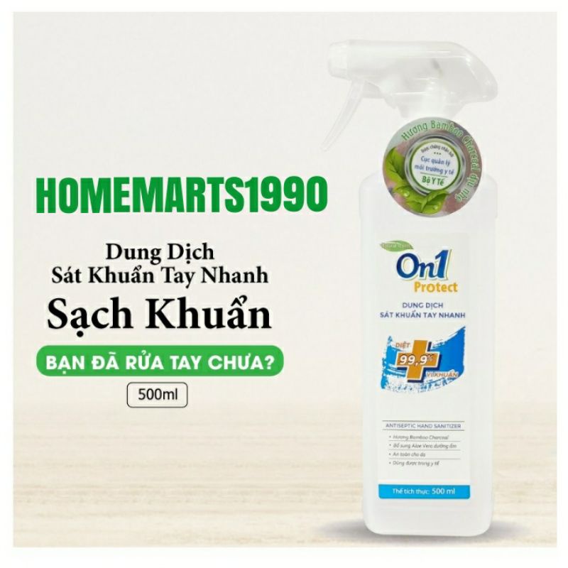 Dung dịch rửa tay khô sát khuẩn On1 500ml Hương BamBoo Charcoal