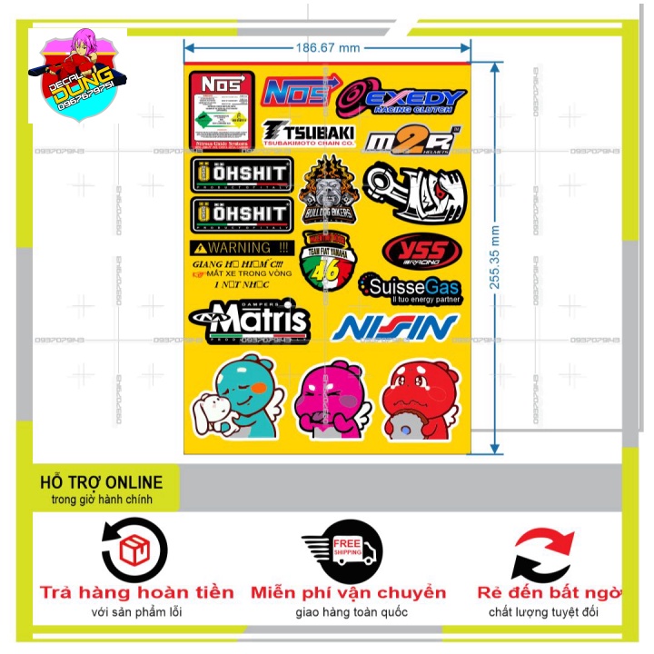 LOGO STICKER DÁN XE MÁY M20 - DUNG DECAL