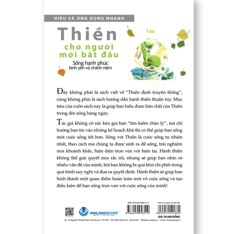 Sách Vanlangbooks - Hiểu Và Ứng Dụng Nhanh - Thiền Cho Người Mới Bắt Đầu