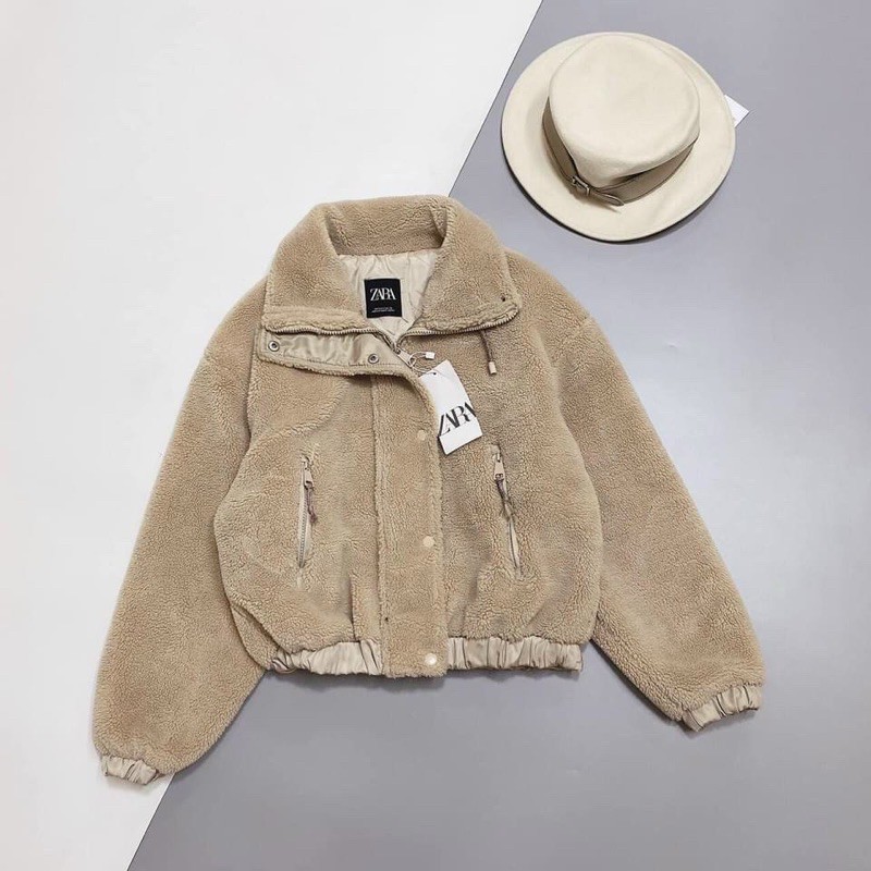 Áo Khoác Bomber Lông Cừu - Áo bomber nữ