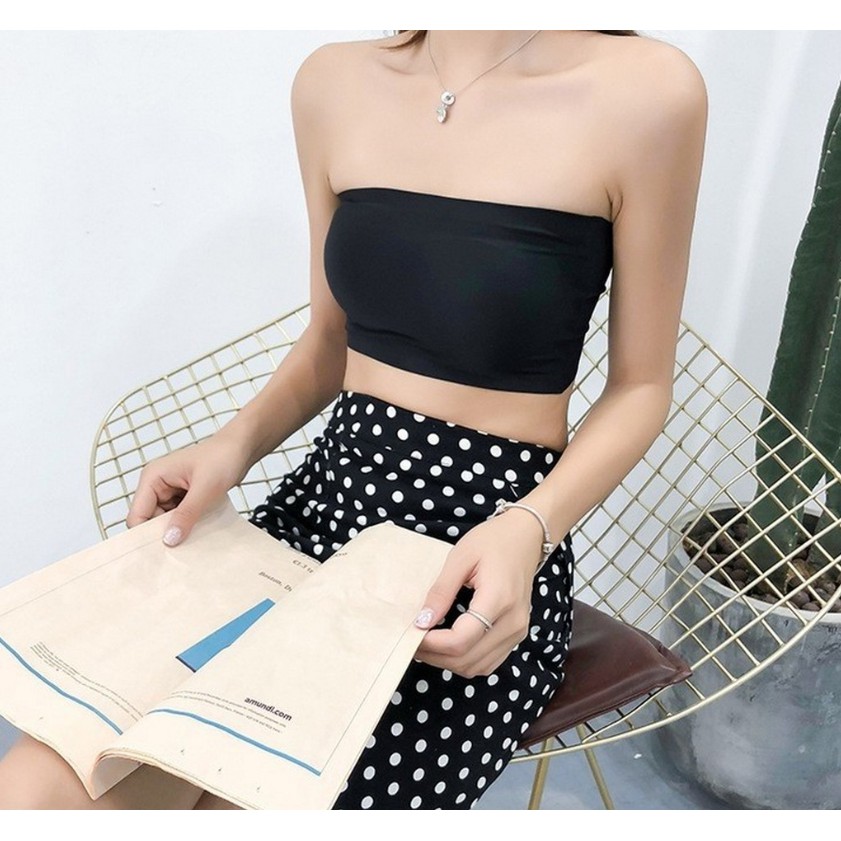 Áo bra Quây Ngực không dây Su Đúc Non Ôm Chặt Không Tụt Free Size AOLOT01